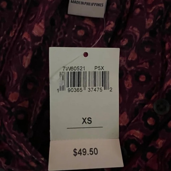 New with Tag Women’s Lucky Brand Paisley Blouse Hot Deal - Picture 10 of 12